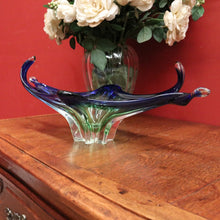 Load image into Gallery viewer, Mid-Century St Lambert Blue / Green Vase - Retro, Vintage, Fruit Bowl, Murano-Style. B12166
