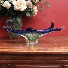 Load image into Gallery viewer, Mid-Century St Lambert Blue / Green Vase - Retro, Vintage, Fruit Bowl, Murano-Style. B12166
