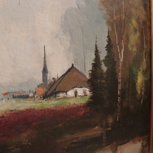 Load image into Gallery viewer, Antique Dutch Framed Oil on Canvas, Country Farmhouse Village Scene. B11674
