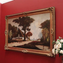 Load image into Gallery viewer, Antique Dutch Framed Oil on Canvas, Country Farmhouse Village Scene. B11674
