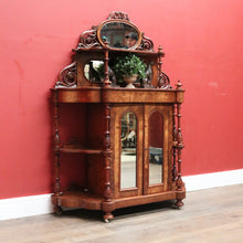 Load image into Gallery viewer, Antique English Burr Walnut Hall Cabinet or Entry / Dining Room Display Cupboard. 12180
