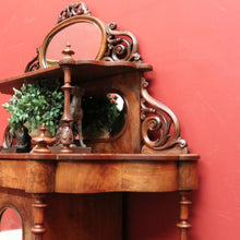 Load image into Gallery viewer, Antique English Burr Walnut Hall Cabinet or Entry / Dining Room Display Cupboard. 12180
