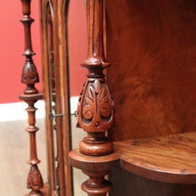 Load image into Gallery viewer, Antique English Burr Walnut Hall Cabinet or Entry / Dining Room Display Cupboard. 12180
