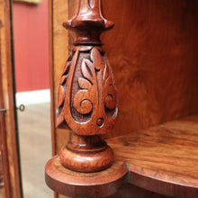 Load image into Gallery viewer, Antique English Burr Walnut Hall Cabinet or Entry / Dining Room Display Cupboard. 12180
