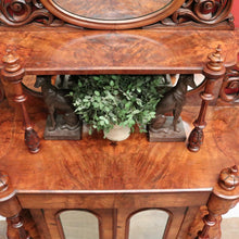 Load image into Gallery viewer, Antique English Burr Walnut Hall Cabinet or Entry / Dining Room Display Cupboard. 12180
