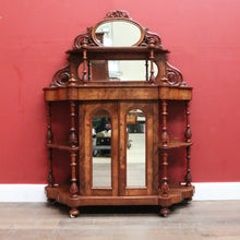 Load image into Gallery viewer, Antique English Burr Walnut Hall Cabinet or Entry / Dining Room Display Cupboard. 12180
