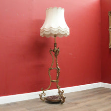 Load image into Gallery viewer, Antique French Brass Standard Lamp or Floor Standing Lamp with A Shade, Marble Base. B12140
