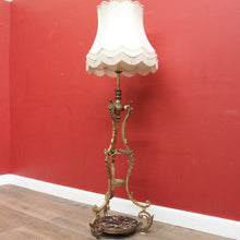 Load image into Gallery viewer, Antique French Brass Standard Lamp or Floor Standing Lamp with A Shade, Marble Base. B12140
