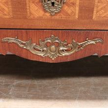 Load image into Gallery viewer, Antique Chest of Drawers, French, Walnut, Gilt Brass, Marble Top, 3 Drawers, Key. B12100
