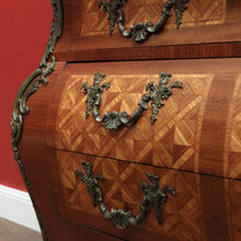 Load image into Gallery viewer, Antique Chest of Drawers, French, Walnut, Gilt Brass, Marble Top, 3 Drawers, Key. B12100
