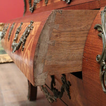 Load image into Gallery viewer, Antique Chest of Drawers, French, Walnut, Gilt Brass, Marble Top, 3 Drawers, Key. B12100
