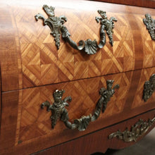 Load image into Gallery viewer, Antique Chest of Drawers, French, Walnut, Gilt Brass, Marble Top, 3 Drawers, Key. B12100
