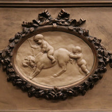 Load image into Gallery viewer, Antique French Mirror. Wall Hanging Mirror.  Young Children and a Dog In Plaster Relief. B12152
