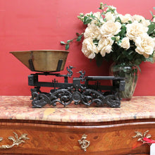 Load image into Gallery viewer, x SOLD Antique French Cast Iron and Brass Pan Kitchen or Shop Display Scales. B12096
