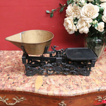 Load image into Gallery viewer, x SOLD Antique French Cast Iron and Brass Pan Kitchen or Shop Display Scales. B12096
