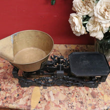 Load image into Gallery viewer, x SOLD Antique French Cast Iron and Brass Pan Kitchen or Shop Display Scales. B12096
