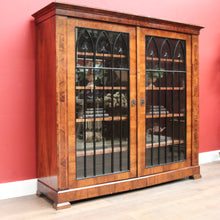 Load image into Gallery viewer, Antique French Biedermeier Bookcase or China Display Cabinet with Inlay. B12179
