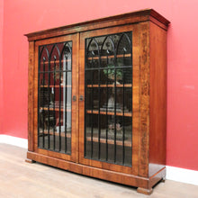 Load image into Gallery viewer, Antique French Biedermeier Bookcase or China Display Cabinet with Inlay. B12179
