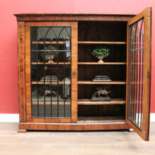 Load image into Gallery viewer, Antique French Biedermeier Bookcase or China Display Cabinet with Inlay. B12179
