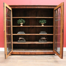 Load image into Gallery viewer, Antique French Biedermeier Bookcase or China Display Cabinet with Inlay. B12179
