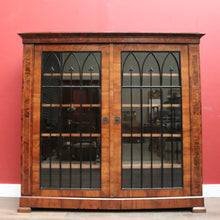 Load image into Gallery viewer, Antique French Biedermeier Bookcase or China Display Cabinet with Inlay. B12179
