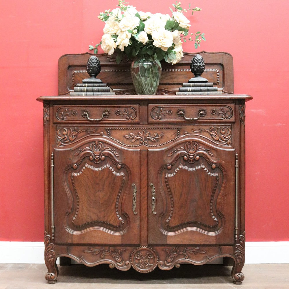 x SOLD Antique French Oak Sideboard or Two Door / Drawer Hall or Entry Cabinet. B12194