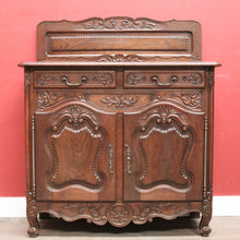 Load image into Gallery viewer, x SOLD Antique French Oak Sideboard or Two Door / Drawer Hall or Entry Cabinet. B12194
