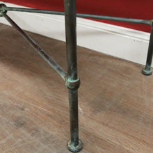 Load image into Gallery viewer, x SOLD Vintage Marble Top Hall Table with Verdigris Bronze over Wrought Iron Base, Entry Foyer Table. B12186
