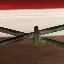 Load image into Gallery viewer, x SOLD Vintage Marble Top Hall Table with Verdigris Bronze over Wrought Iron Base, Entry Foyer Table. B12186
