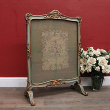 Load image into Gallery viewer, x SOLD Antique French Fire Screen, Hand-made Tapestry Insert - French Grey-Green and Gilt Finish. B12195
