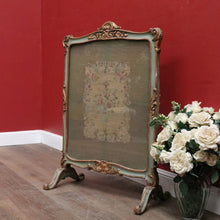 Load image into Gallery viewer, x SOLD Antique French Fire Screen, Hand-made Tapestry Insert - French Grey-Green and Gilt Finish. B12195
