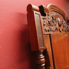 Load image into Gallery viewer, Pair of Antique Mahogany and Leather Armchairs, Carved detail, Castors. B12189
