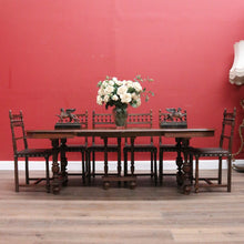 Load image into Gallery viewer, Antique French Oak Dining Table or Kitchen Table with Two Extension Leaves. B12190
