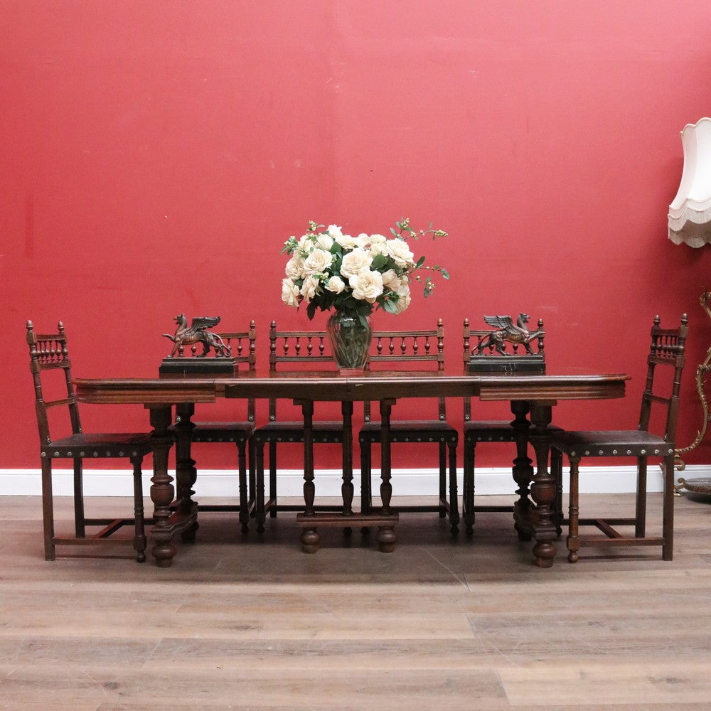 Antique French Oak Dining Table or Kitchen Table with Two Extension Leaves. B12190