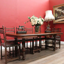 Load image into Gallery viewer, Antique French Oak Dining Table or Kitchen Table with Two Extension Leaves. B12190
