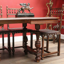 Load image into Gallery viewer, Antique French Oak Dining Table or Kitchen Table with Two Extension Leaves. B12190
