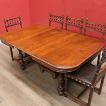 Load image into Gallery viewer, Antique French Oak Dining Table or Kitchen Table with Two Extension Leaves. B12190
