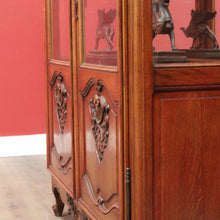 Load image into Gallery viewer, Antique French Oak Bookcase, Eight Drawer Display Cabinet or Cupboard, Glass Doors. B12192
