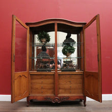 Load image into Gallery viewer, Antique French Oak Bookcase, Eight Drawer Display Cabinet or Cupboard, Glass Doors. B12192
