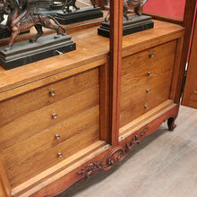 Load image into Gallery viewer, Antique French Oak Bookcase, Eight Drawer Display Cabinet or Cupboard, Glass Doors. B12192
