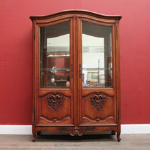 Load image into Gallery viewer, Antique French Oak Bookcase, Eight Drawer Display Cabinet or Cupboard, Glass Doors. B12192
