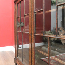 Load image into Gallery viewer, x SOLD Antique English Oak China Cabinet - Two Door, Display Cabinet or Bookcase. B12198
