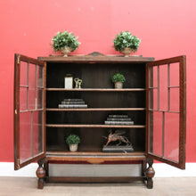 Load image into Gallery viewer, x SOLD Antique English Oak China Cabinet - Two Door, Display Cabinet or Bookcase. B12198
