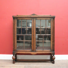 Load image into Gallery viewer, x SOLD Antique English Oak China Cabinet - Two Door, Display Cabinet or Bookcase. B12198
