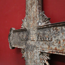 Load image into Gallery viewer, Antique French Wrought Iron Crucifix, Cross, Memorial Cross, Decorative. B12146
