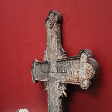 Load image into Gallery viewer, Antique French Wrought Iron Crucifix, Cross, Memorial Cross, Decorative. B12146
