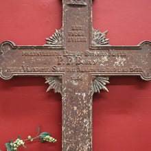 Load image into Gallery viewer, Antique French Wrought Iron Crucifix, Cross, Memorial Cross, Decorative. B12146
