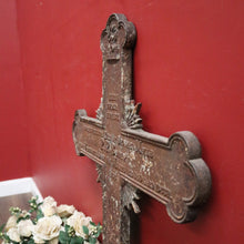 Load image into Gallery viewer, Antique French Wrought Iron Crucifix, Cross, Memorial Cross, Decorative. B12146
