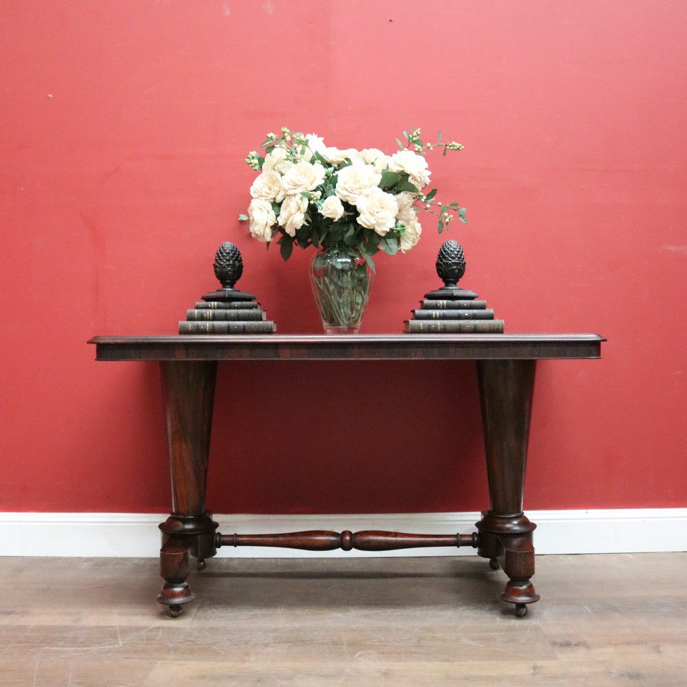 Antique English Sofa Table, Hall Table or Console Table, Rosewood, Tapered Pedestals. B12183