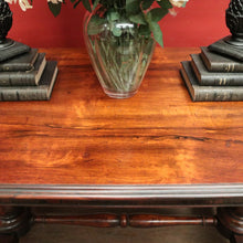 Load image into Gallery viewer, Antique English Sofa Table, Hall Table or Console Table, Rosewood, Tapered Pedestals. B12183
